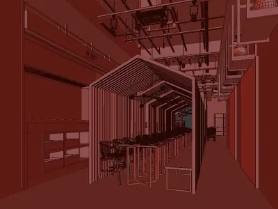 restaurant interior scenes 3D model