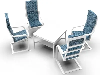 Furniture Collection sofa set with gold table 3D model