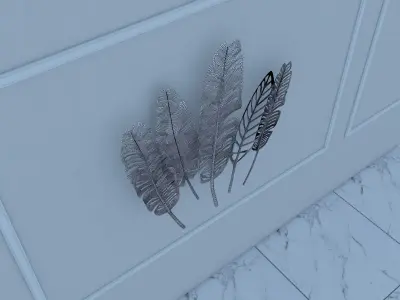 Decorative Metal plants with gold stainless  m14 3D model