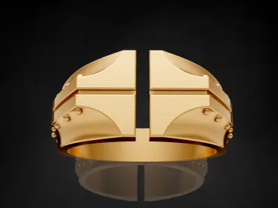 man ring gold silver lux jewelry  printable model 3D print model