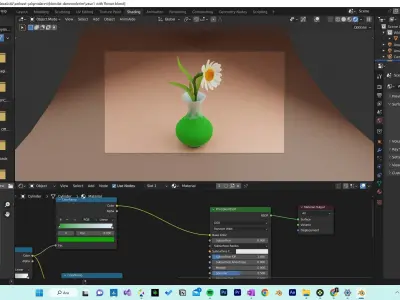 3D VASE MODEL daisy in 3D model