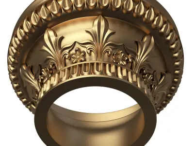 Carved Capital 1401 Low-poly 3D model