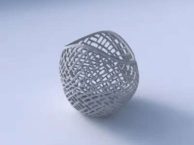 Bowl compressed 3 with lattice tiles 3D print model