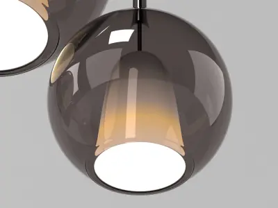 Chandelier 1 pendant light with five balls hanging from it 3D model