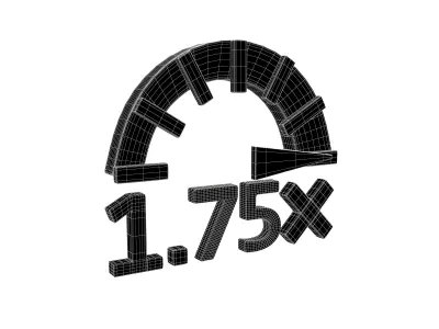 Speed 1 point 75 Symbol v1 003 Low-poly 3D model