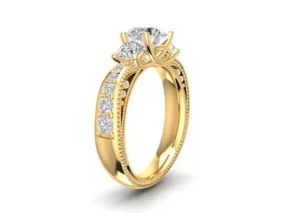 Luxury Solitaire Diamond Engagement Ring for Women 2016 3D print model