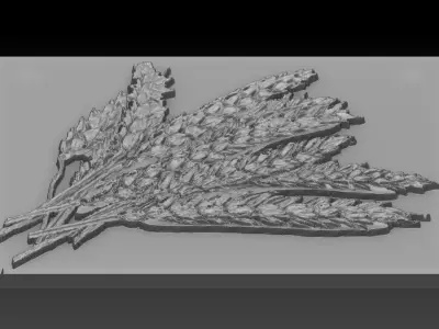 Wheat book with leaves 3D print model