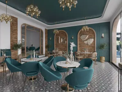 restaurant interior 3D model buy
