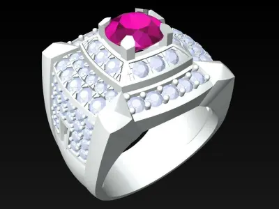 Diamond Rings - Mens Ring - N5238 3D print model