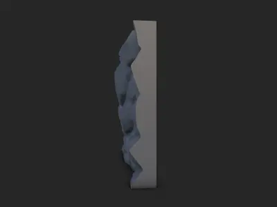 Distressed Stone Wall Asset 3D model
