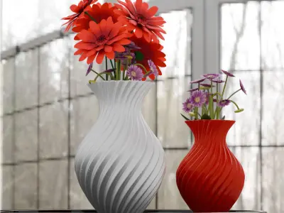 Spiral Flower Vase  3D print model