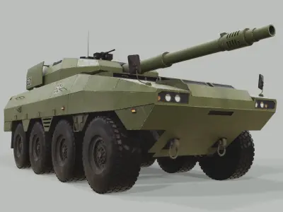 Combat wheeled armored car concept PBR Low-poly Game-ready Low-poly 3D model