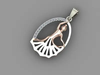 Dancing Doll Gold Pendan 3D print model
