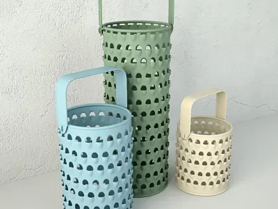 Ella Elaine Grater Candleholder Set 3D model