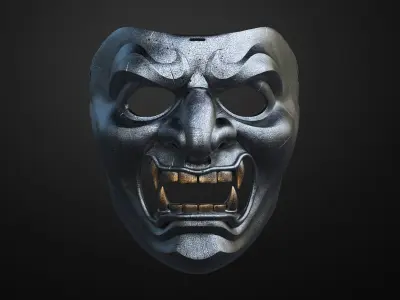 Mempo Japanese Samurai Mask 3D print model
