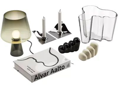 054 Living decor set ALVAR AALTO 00 3D model