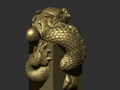 dragon statue 3D print model