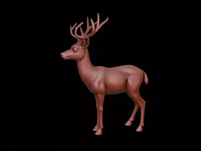 Deer Animal Sculpture 3D print model buy