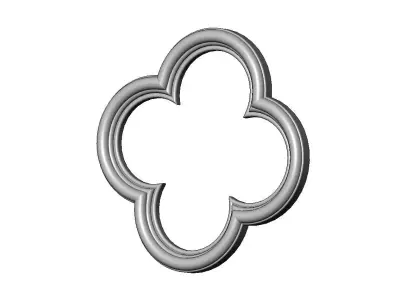 Gothic clover frame relief 3D print model