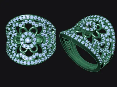 Diamond Fantasy Ring  3D print model