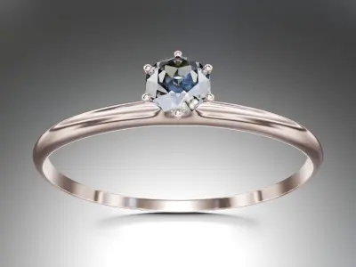 Elegant Engagement Ring 3D Model 3D model