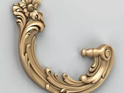 Carved decor corner 009 3D model