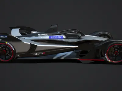Gen 2 Formula E Nissan Car Low-poly 3D model