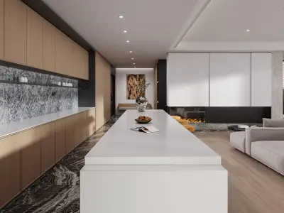3D model of modern villa interior design 3D model