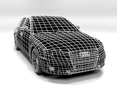 AUDI A4 2009 AVANT LOWPOLY Low-poly 3D model