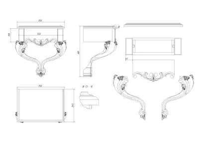 Carved hanging shelf 3D model