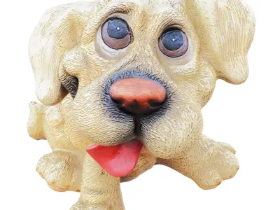 Decorative figurine of a dog piggy bank 3D model