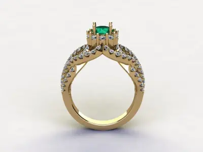 R232 diamond ring new cad design file 3D model