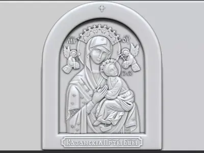 Icon of Saint Mary Mother of God 3D print model