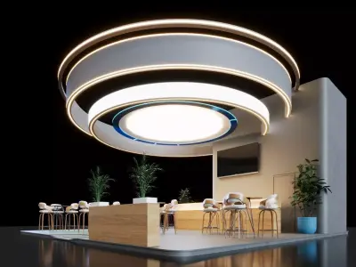 Exhibition Stand - 09m x 09m 3D model - 81m 3D model 3D model