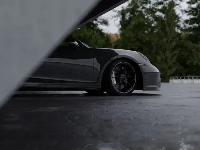 Car Moody Scene 3D Blender File Textured FBX File 3D model