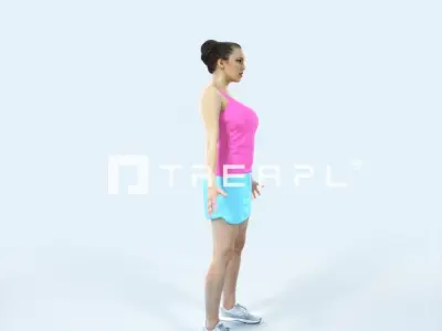 Dream J Animated Rigged Sports Woman Low-poly 3D model