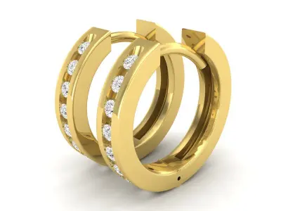 AV 652 Diamond Hoop Earrings 3D print model