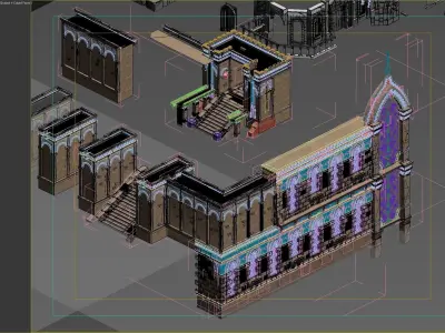 castle wall 3D model