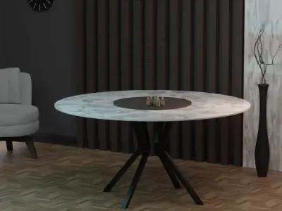 Luxury Round Dining Table 3D model