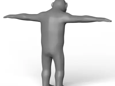 Chimpanzee Base Mesh Low-poly 3D model