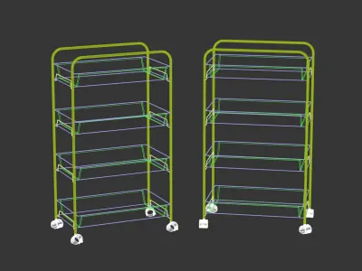 Storage Trolley Low-poly 3D model
