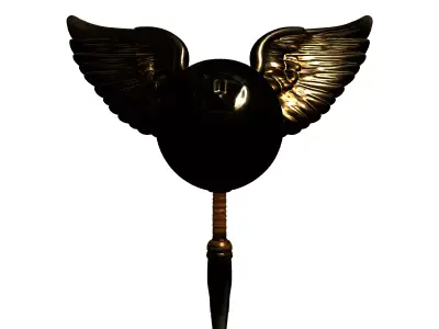 Golden Winged Fantasy Orb Low-poly 3D model