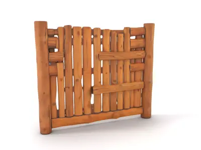 Rustic Wooden Fence model pack Low-poly 3D model