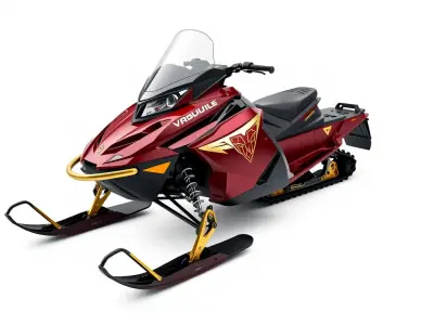 HighPerformance Snowmobile D Model Pack Low-poly 3D model