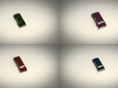 Low Poly Sedan Car Pack 02