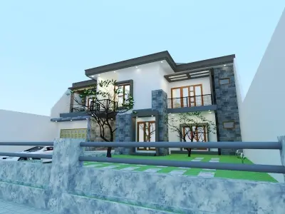 the minimalist simple house exterior Design  3D print model