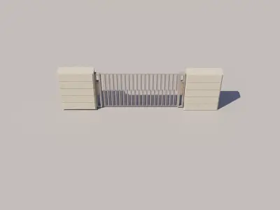  fence door wall 3D model