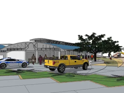 Food Court01 3D model