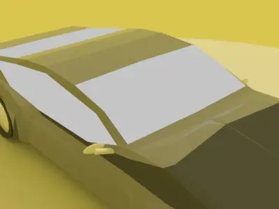 car low poly model paper Low-poly 3D model