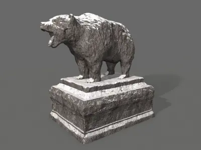 Bear Statue 3 Low-poly 3D model